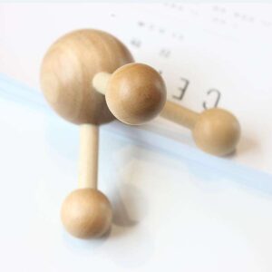 JEYGO wooden scalp massage comb with multi-point rounded heads, designed for head and body massage.