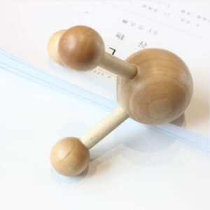 JEYGO wooden scalp massage comb with multi-point rounded heads, designed for head and body massage.