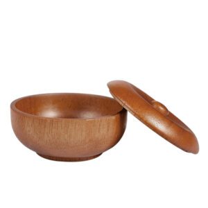 JEYGO barbershop shaving brush set with wooden bowl and soft bristles, designed for classic wet shaving routines.