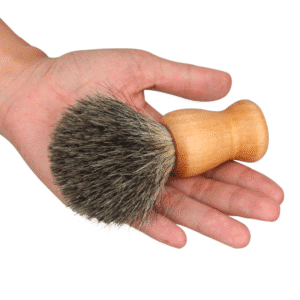 JEYGO boar bristle beard brush with wooden handle, suitable as a shaving soap brush for traditional wet shaving routines.