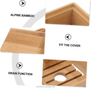 JEYGO bamboo soap box with removable lid and drainage base for hygienic soap storage.