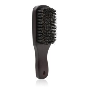 JEYGO beard grooming brush made with boar bristles and wooden handle, designed for effective daily beard care.