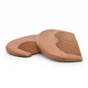JEYGO wooden beard comb with smooth rounded teeth, suitable for beard grooming, shaving preparation, and hair styling.