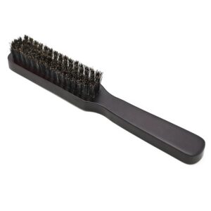JEYGO boar bristle beard brush with slim wooden handle, designed for daily beard grooming and care.