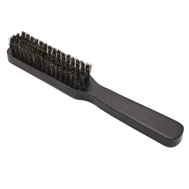 JEYGO boar bristle beard brush with slim wooden handle, designed for daily beard grooming and care.
