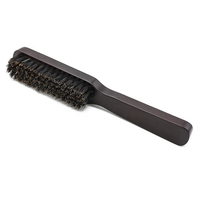 JEYGO boar bristle beard brush with slim wooden handle, designed for daily beard grooming and care.