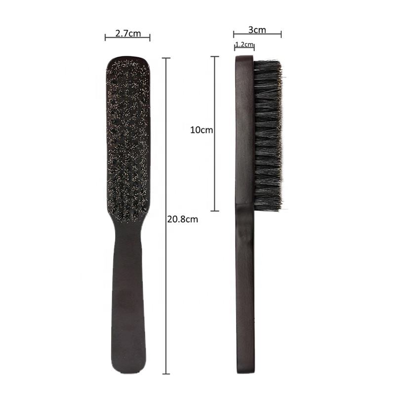 JEYGO boar bristle beard brush with slim wooden handle, designed for daily beard grooming and care.