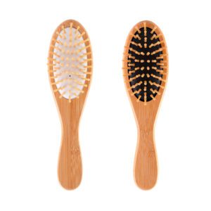 Bamboo scalp massage comb with air cushion and flexible airbag base for daily hair care.