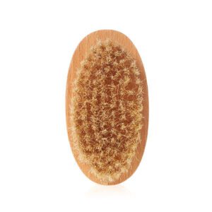 Beech wood nail cleaning brush with boar bristles for dust removal and nail care.