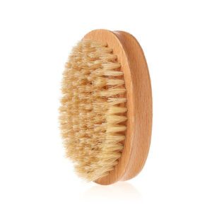 Beech wood nail cleaning brush with boar bristles for dust removal and nail care.