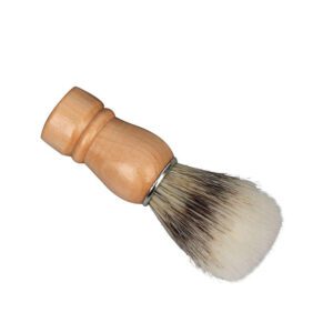 JEYGO wooden shaving brush with soft bristles, designed for smooth facial shaving and rich foam creation.