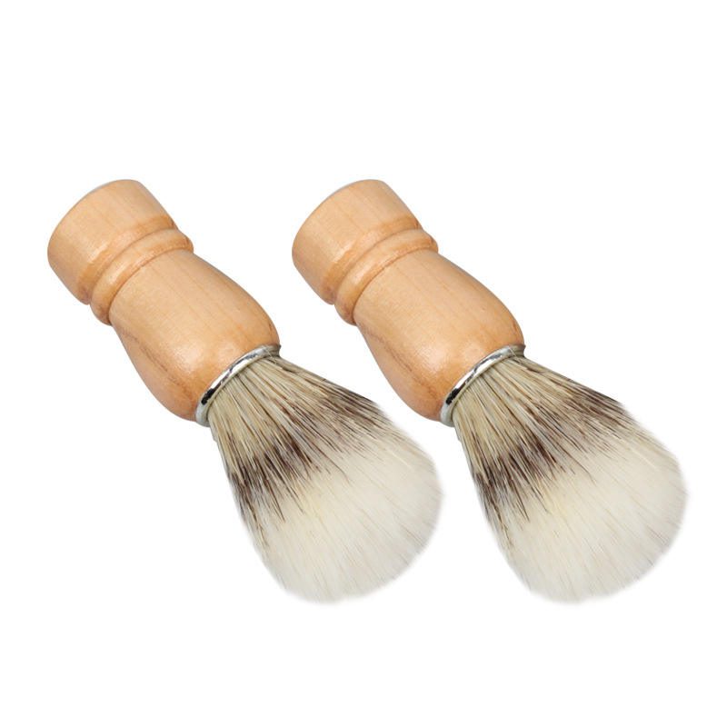 JEYGO wooden shaving brush with soft bristles, designed for smooth facial shaving and rich foam creation.