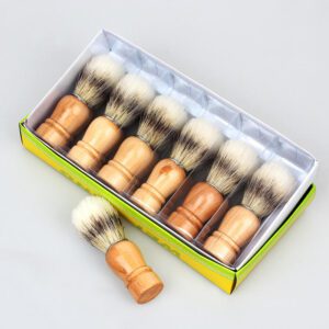 JEYGO wooden shaving brush with soft bristles, designed for smooth facial shaving and rich foam creation.