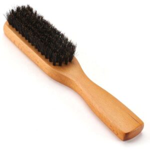 JEYGO horse hair hat brush with wooden handle, designed for gentle clothes and fabric cleaning.