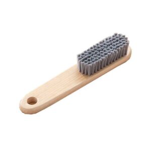 JEYGO wooden laundry brush with sturdy plastic bristles, suitable for clothes and shoe cleaning.