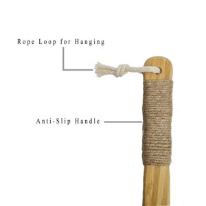 A wooden bath brush with a bamboo handle and horsehair bristles, perfect for showering and exfoliating the skin.