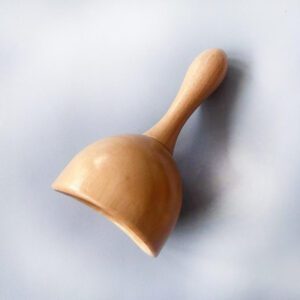 Wooden gua sha body massage cup with handle, suitable for fire cupping massage and body relaxation.