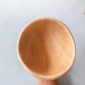 Wooden gua sha body massage cup with handle, suitable for fire cupping massage and body relaxation.