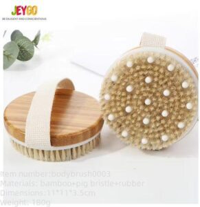 Wild boar bristle bamboo body brush with dry massage
