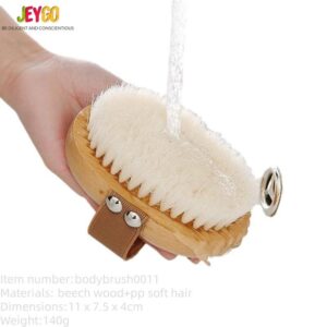 The best dry body brush made of beech wood and soft bristles, perfect for exfoliating and rejuvenating skin.