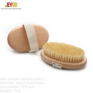 Jeygo boar bristle bathing body brush, designed for exfoliation and improving skin health.