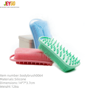Colorful soft silicone bath brushes with flexible bristles for exfoliating, body cleansing, and scalp massage in the shower