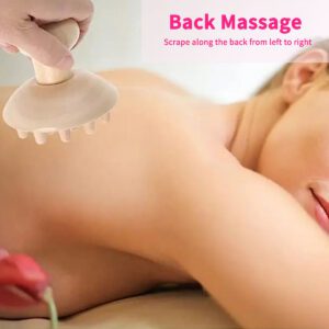 Wooden facial massage tool with rounded massage nodes, suitable for gua sha use and gentle skin stimulation.