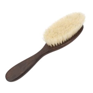 Soft bristle dog massage brush with wooden handle, suitable for cat and dog bath grooming and gentle coat care