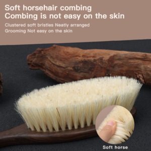 Soft bristle dog massage brush with wooden handle, suitable for cat and dog bath grooming and gentle coat care