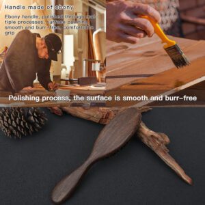 Pet cleaning brush with dense bristles and wooden handle, designed for removing loose cat hair and maintaining a clean coat