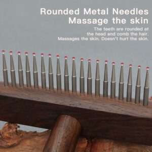 Ebony wood pet grooming brush with stainless steel pins for removing pet hair and grooming pets effectively.