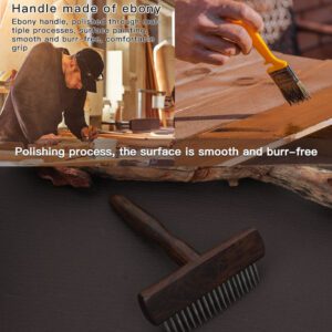 Ebony wood pet grooming brush with stainless steel pins for removing pet hair and grooming pets effectively.