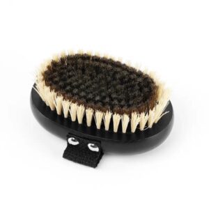 Body dry brush with soft to medium boar bristles, designed for massage and gentle exfoliation.