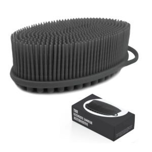 Silicone body scrubbers with flexible bristles, designed as an exfoliating body scrubber and silicone loofah shower sponge.