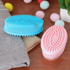 Silicone body scrubbers with flexible bristles, designed as an exfoliating body scrubber and silicone loofah shower sponge.