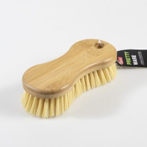 JEYGO bamboo brush with durable bristles, suitable for laundry, shoe care, and everyday cleaning tasks.