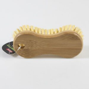 JEYGO bamboo brush with durable bristles, suitable for laundry, shoe care, and everyday cleaning tasks.