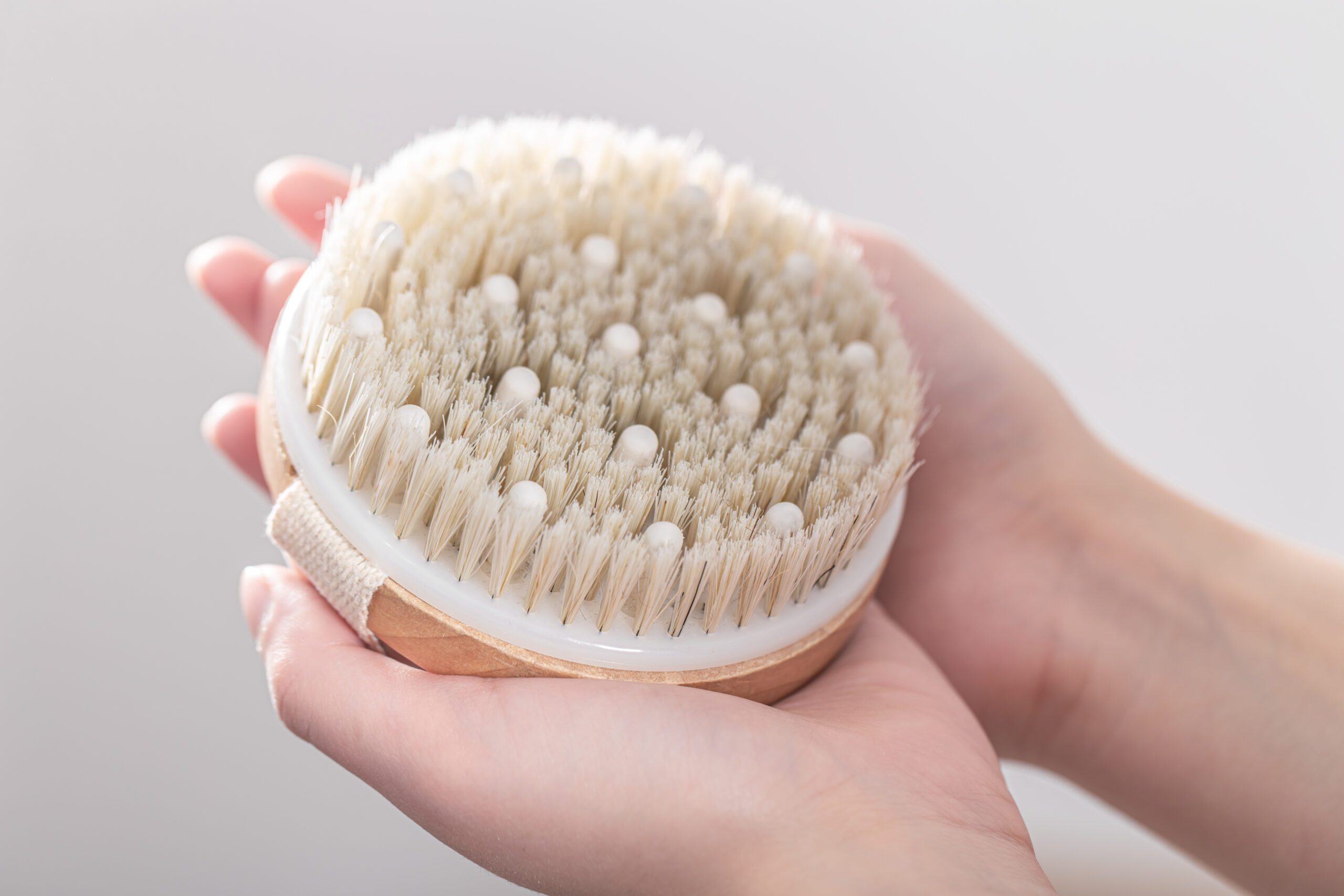 Bamboo silicone bath brush