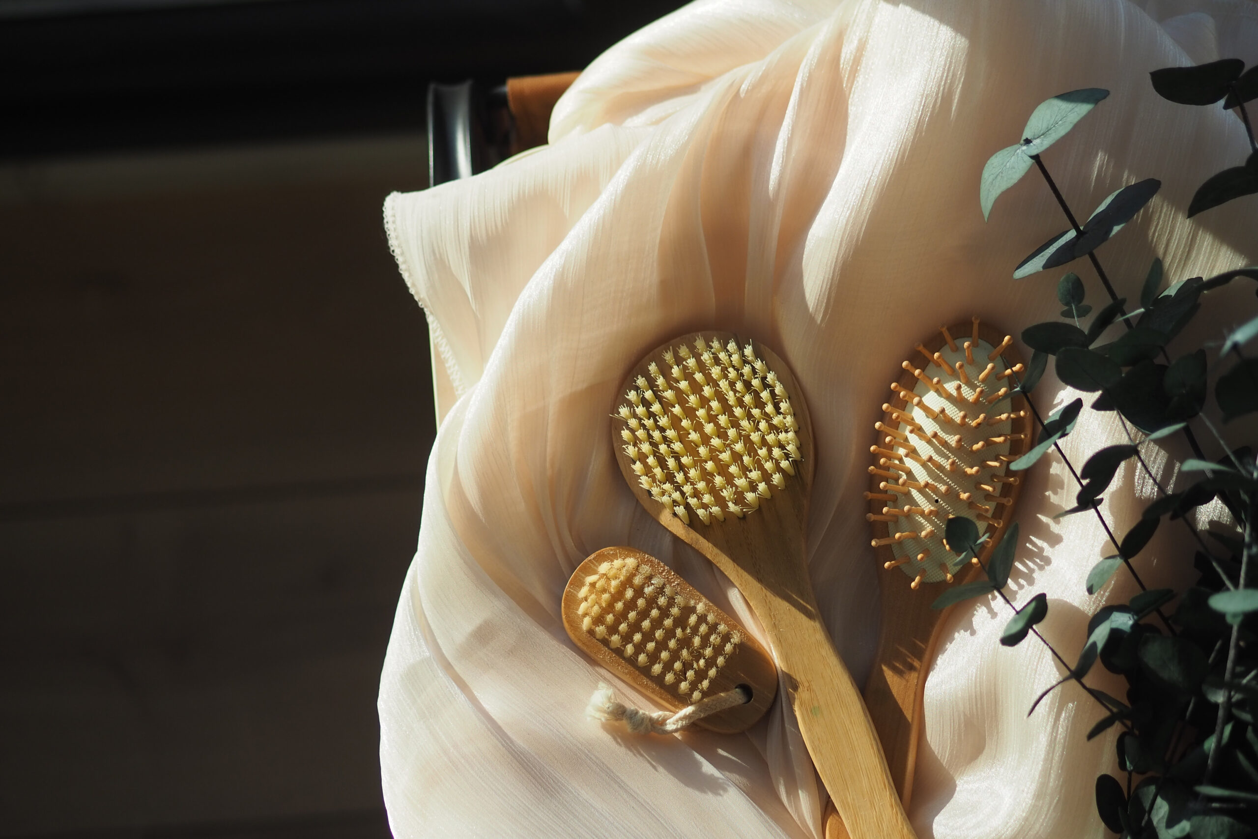 Ebony wood bath brush