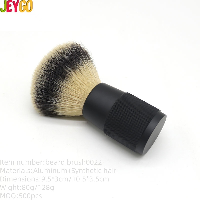 premium synthetic shaving brush with black metal handle for beard shaving