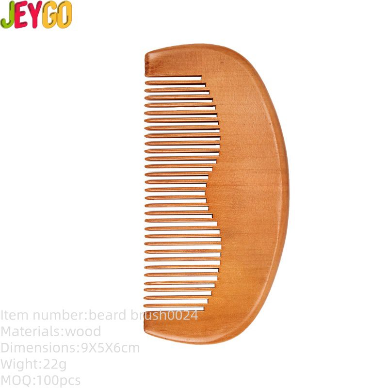 bamboo beard comb with wide teeth for hair grooming and beard styling
