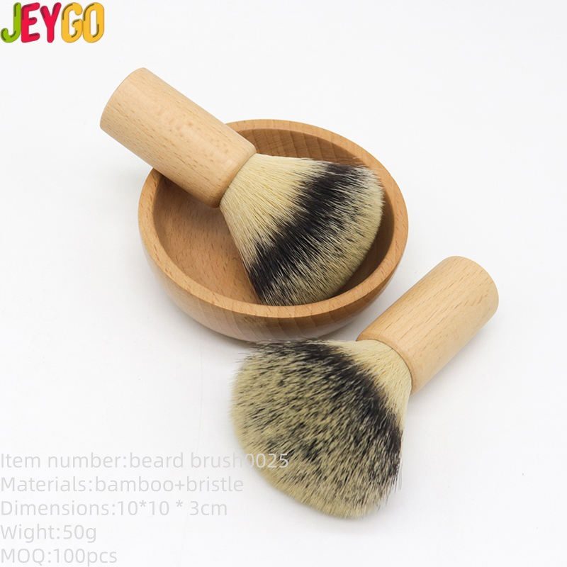 bamboo shaving brush with nylon bristles for men wet shaving and grooming