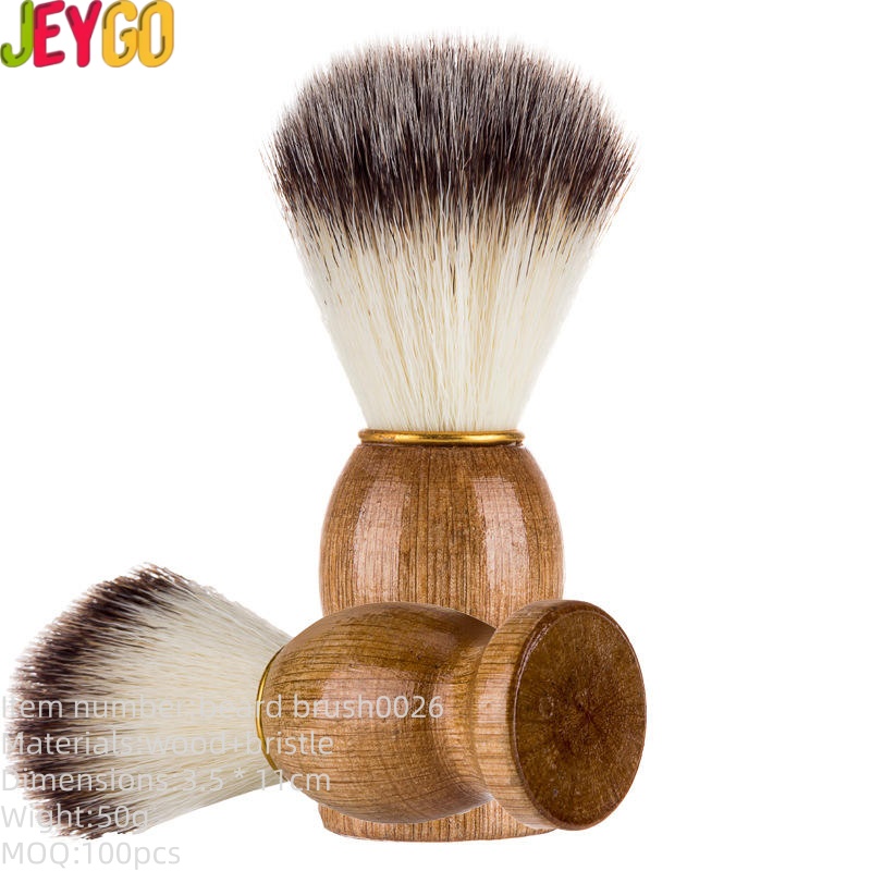 wood handle shaving brush with soft bristles for men beard grooming