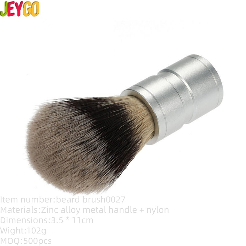 metal handle shaving brush with soft bristles for barber shaving and grooming