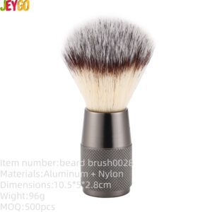 mens synthetic shaving brush with metal handle for barber shaving and grooming
