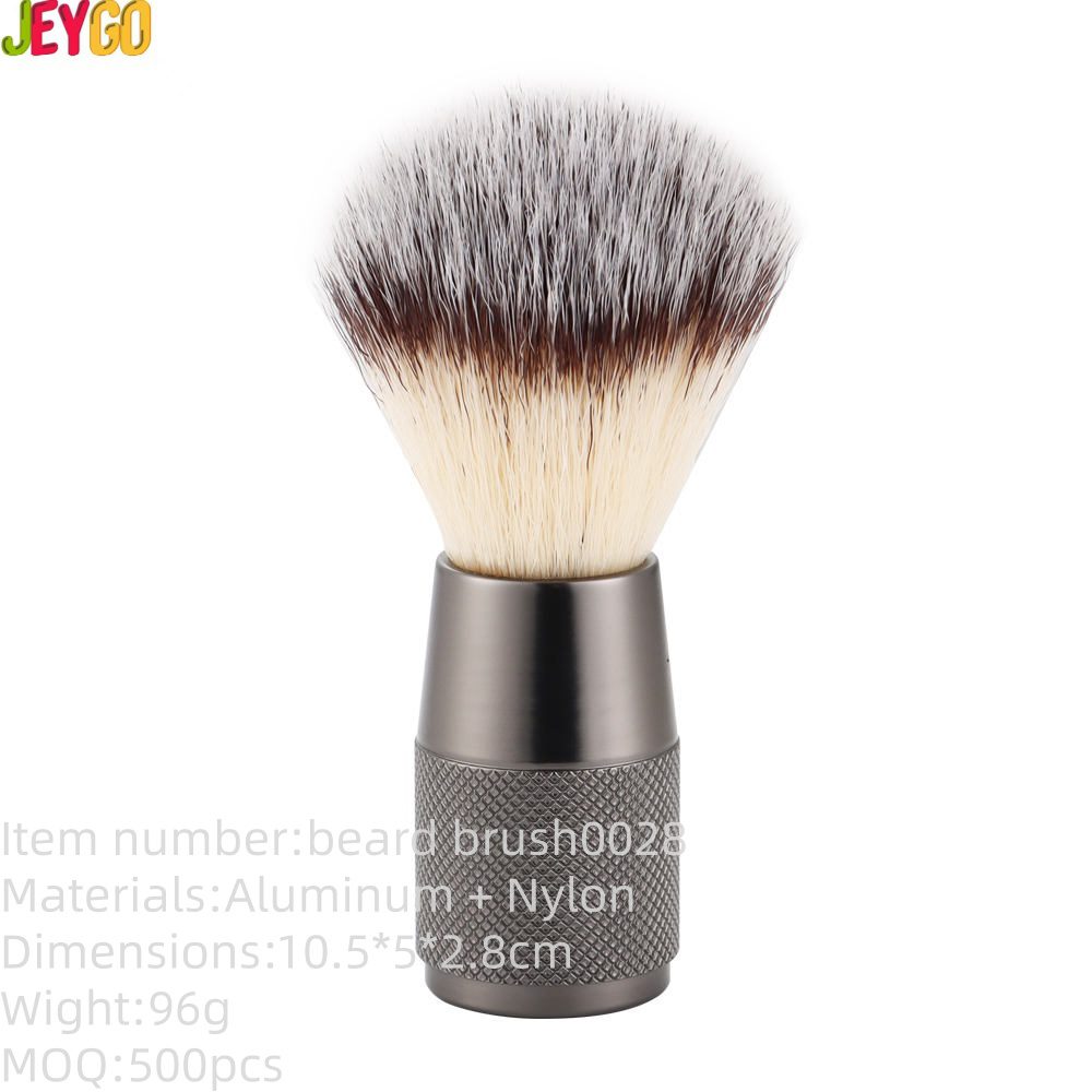 mens synthetic shaving brush with metal handle for barber shaving and grooming