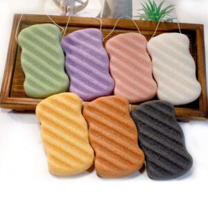 Konjac body sponge in multiple colors for gentle exfoliation and daily body cleansing