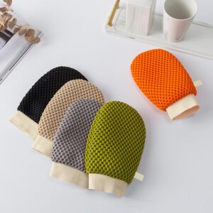 Turkish exfoliating bath gloves made of viscose material for body scrubbing and shower use