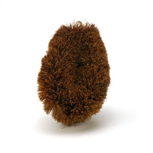 Coconut fiber kitchen brush for cleaning dishes, pots, and cookware with natural bristles