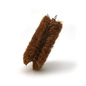 Coconut fiber kitchen brush for cleaning dishes, pots, and cookware with natural bristles